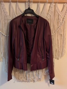 Marc New York Women's Burgundy Faux Leather Jacket